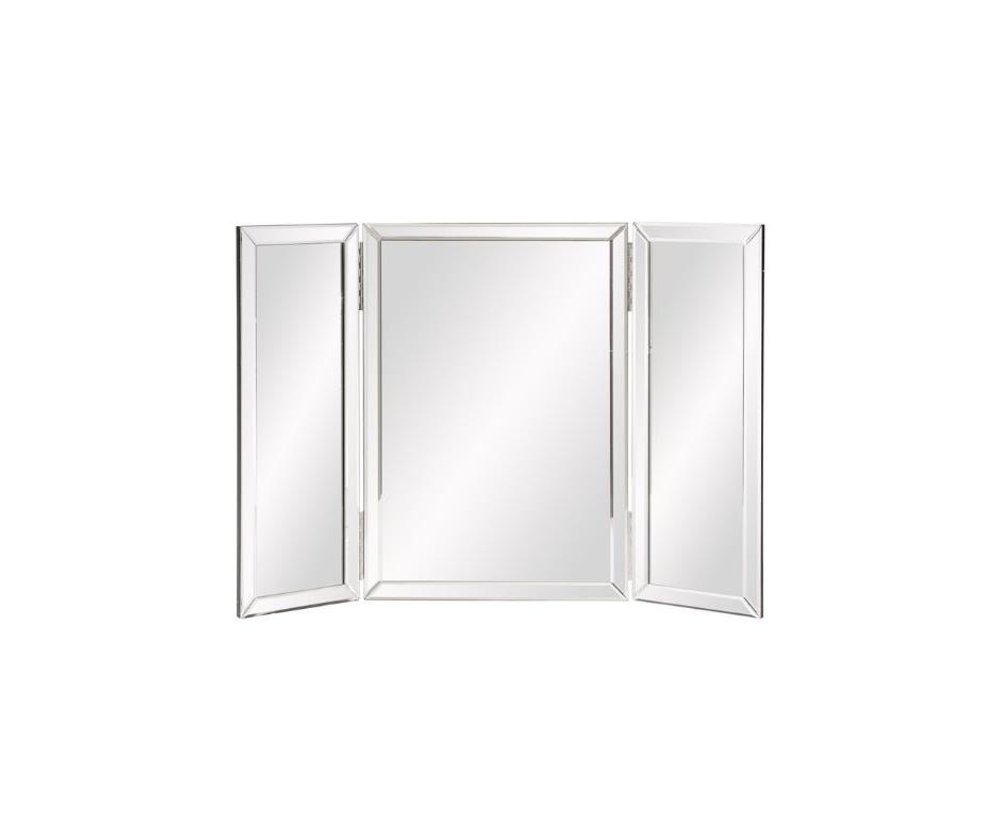 21" Gray Freestanding Framed Makeup Shaving Tabletop Mirror HomeRoots