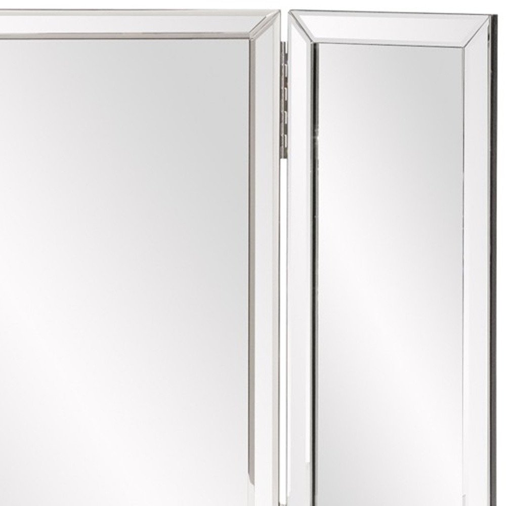 21" Gray Freestanding Framed Makeup Shaving Tabletop Mirror HomeRoots