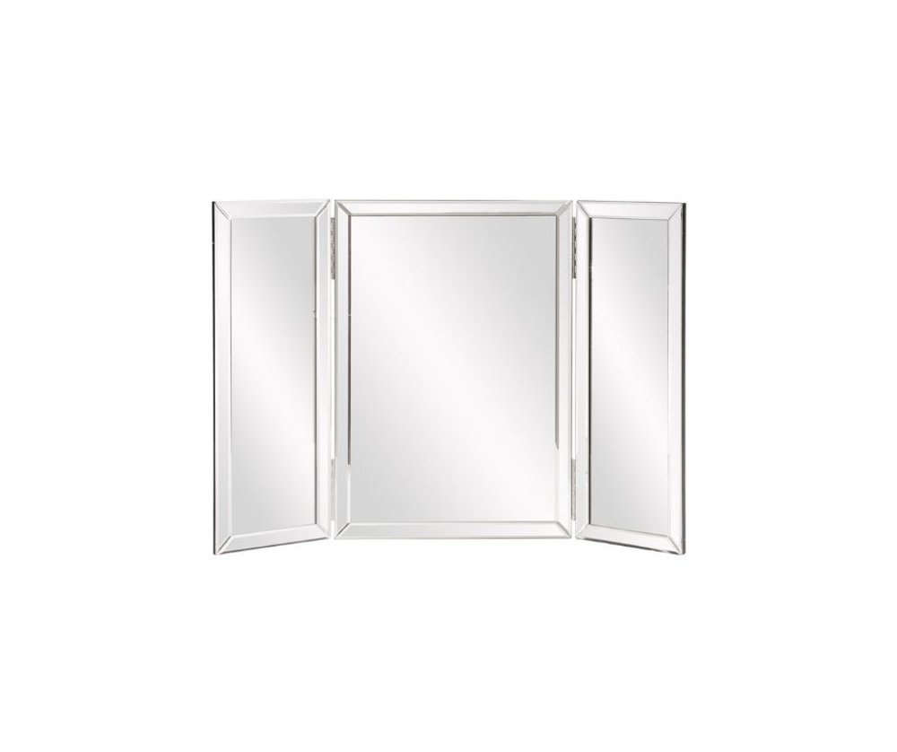 21" Gray Freestanding Framed Makeup Shaving Tabletop Mirror HomeRoots