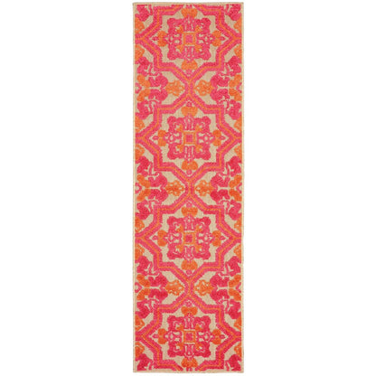 8' Pink And Orange Moroccan Indoor Outdoor Area Rug HomeRoots