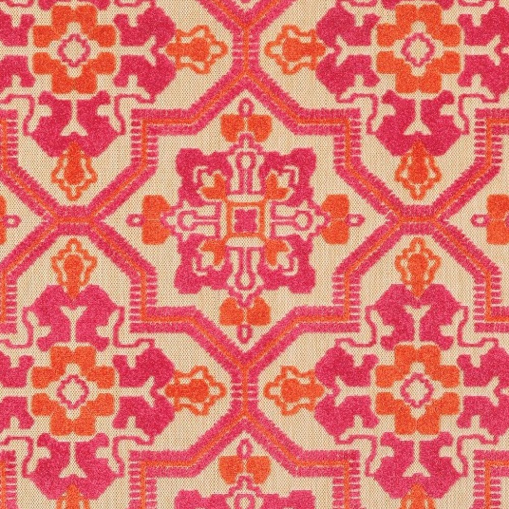 8' Pink And Orange Moroccan Indoor Outdoor Area Rug HomeRoots