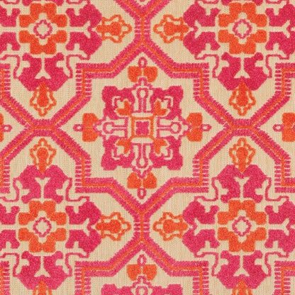 8' Pink And Orange Moroccan Indoor Outdoor Area Rug HomeRoots