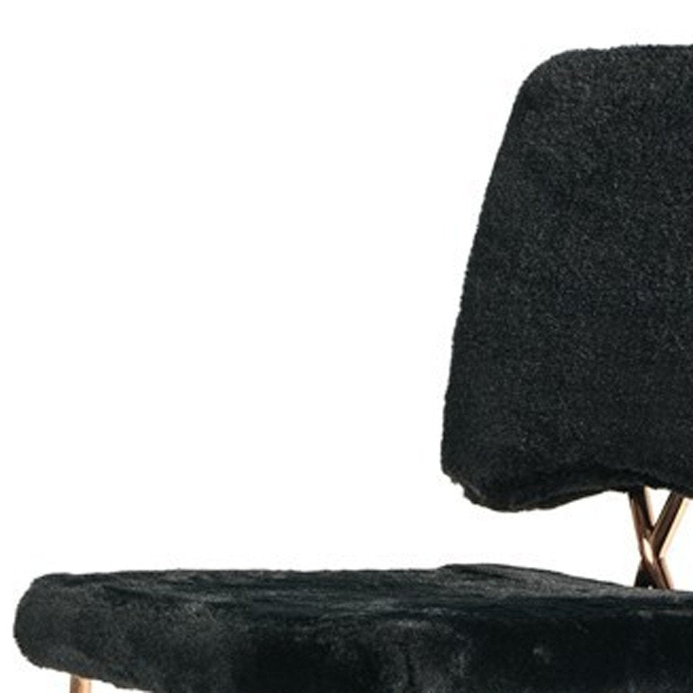 Set of Two Black and Gold Upholstered Fabric Dining Side Chairs HomeRoots