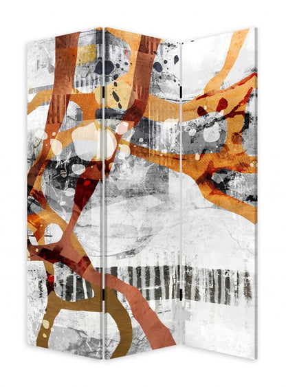72" Black And White Canvas Folding Three Panel Screen Room Divider HomeRoots