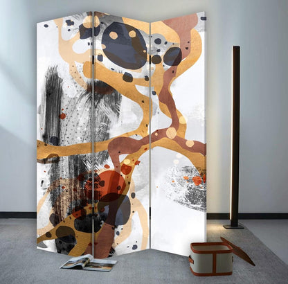 72" Black And White Canvas Folding Three Panel Screen Room Divider HomeRoots