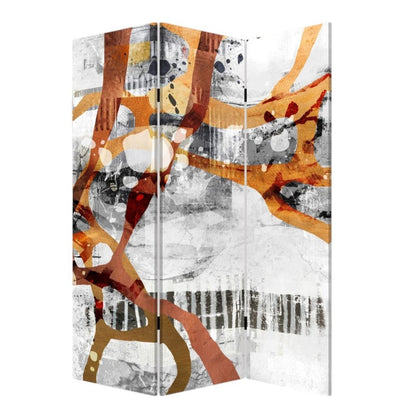 72" Black And White Canvas Folding Three Panel Screen Room Divider HomeRoots