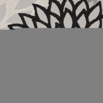 4' X 6' Black And White Indoor Outdoor Area Rug HomeRoots
