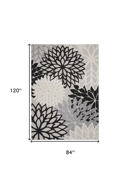 4' X 6' Black And White Indoor Outdoor Area Rug HomeRoots