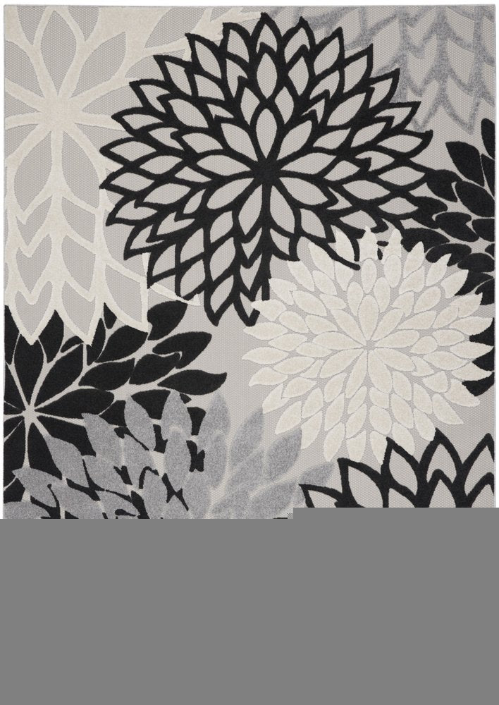 4' X 6' Black And White Indoor Outdoor Area Rug HomeRoots