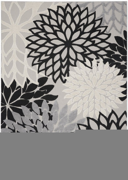 4' X 6' Black And White Indoor Outdoor Area Rug HomeRoots