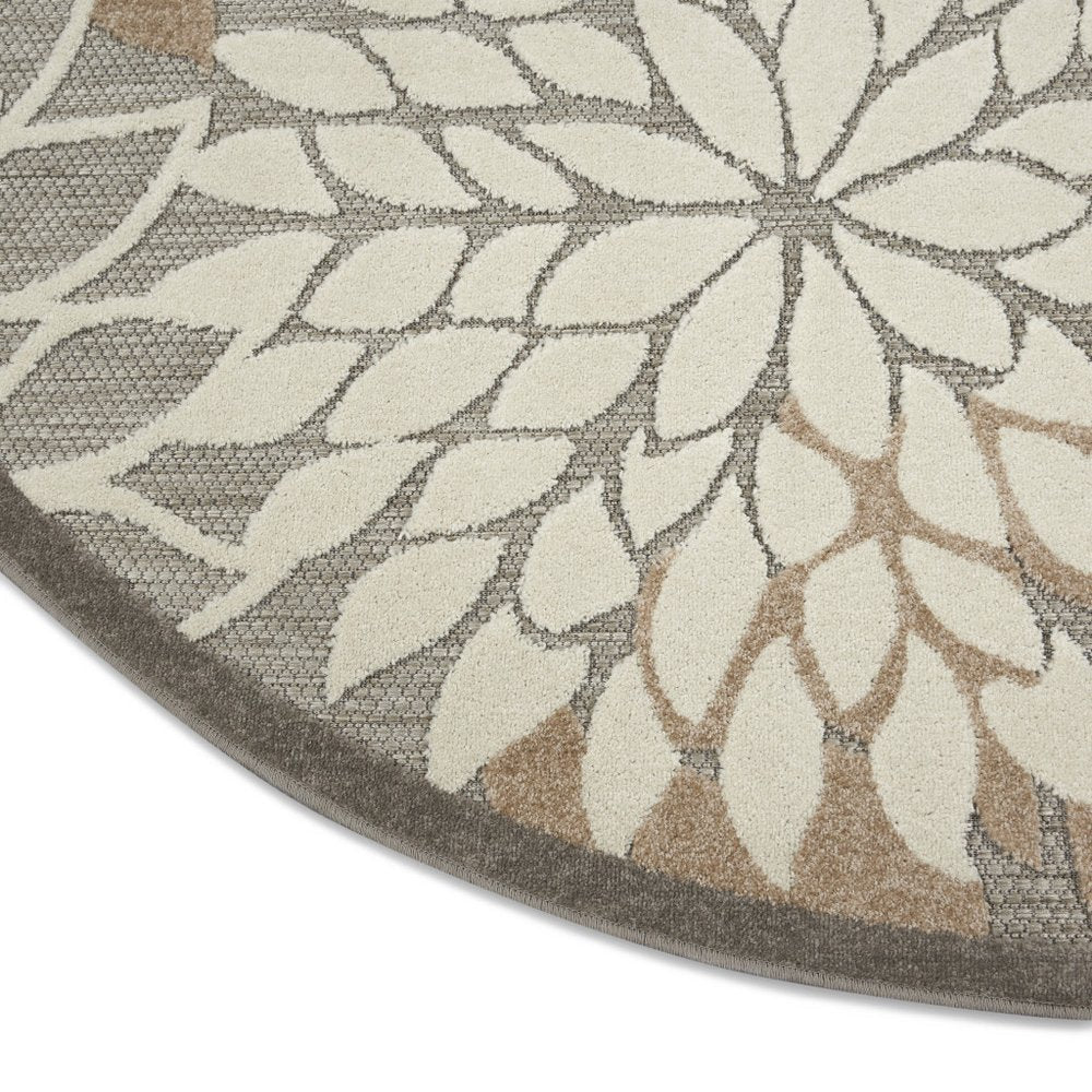6' Gray And Ivory Floral Indoor Outdoor Area Rug — view 87