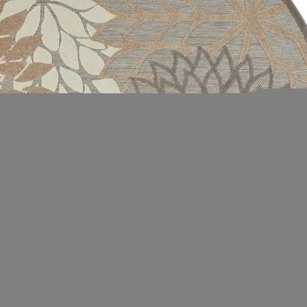 6' Gray And Ivory Floral Indoor Outdoor Area Rug — view 73