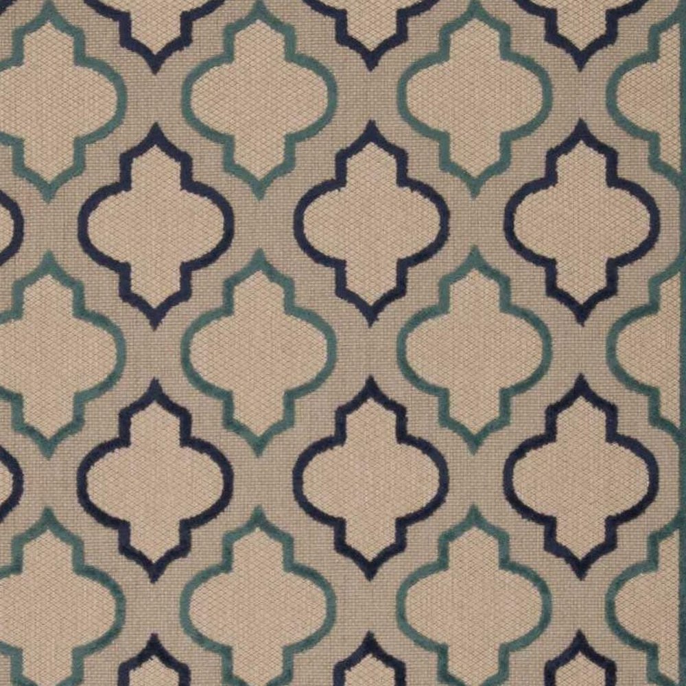 5' X 8' Blue And Ivory Indoor Outdoor Area Rug — view 24