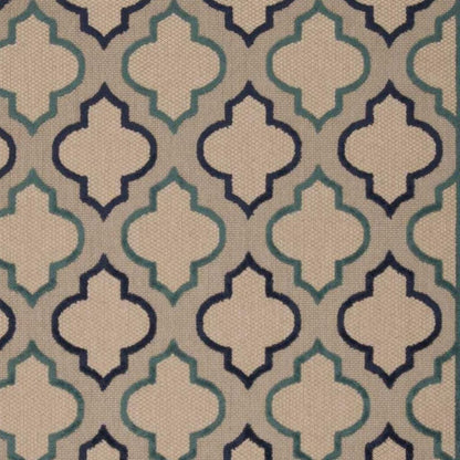 5' X 8' Blue And Ivory Indoor Outdoor Area Rug HomeRoots