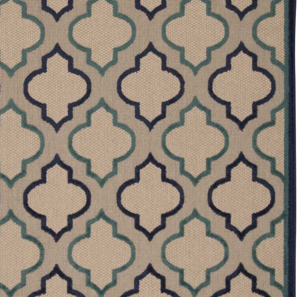 5' X 8' Blue And Ivory Indoor Outdoor Area Rug — view 28