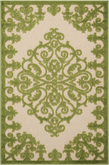 8' X 11' Orange And Ivory Damask Indoor Outdoor Area Rug HomeRoots