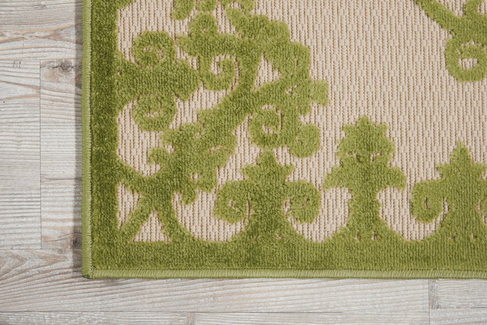 8' X 11' Orange And Ivory Damask Indoor Outdoor Area Rug — view 8