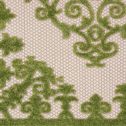 8' X 11' Orange And Ivory Damask Indoor Outdoor Area Rug HomeRoots