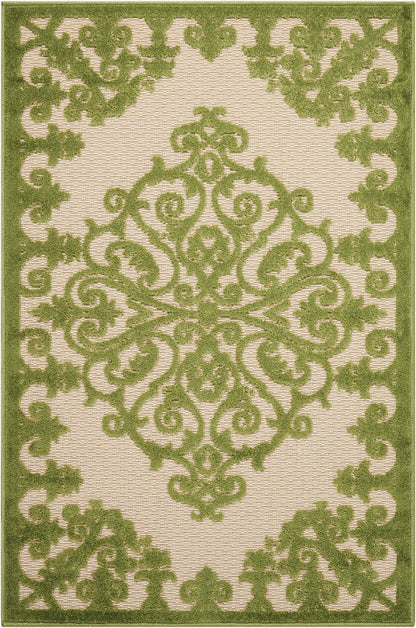 8' X 11' Orange And Ivory Damask Indoor Outdoor Area Rug HomeRoots