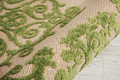 8' X 11' Orange And Ivory Damask Indoor Outdoor Area Rug HomeRoots