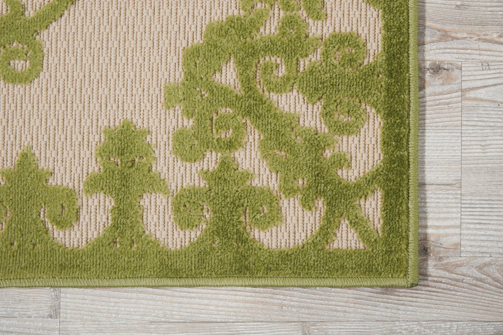 8' X 11' Orange And Ivory Damask Indoor Outdoor Area Rug HomeRoots