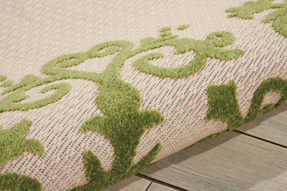 8' X 11' Orange And Ivory Damask Indoor Outdoor Area Rug HomeRoots