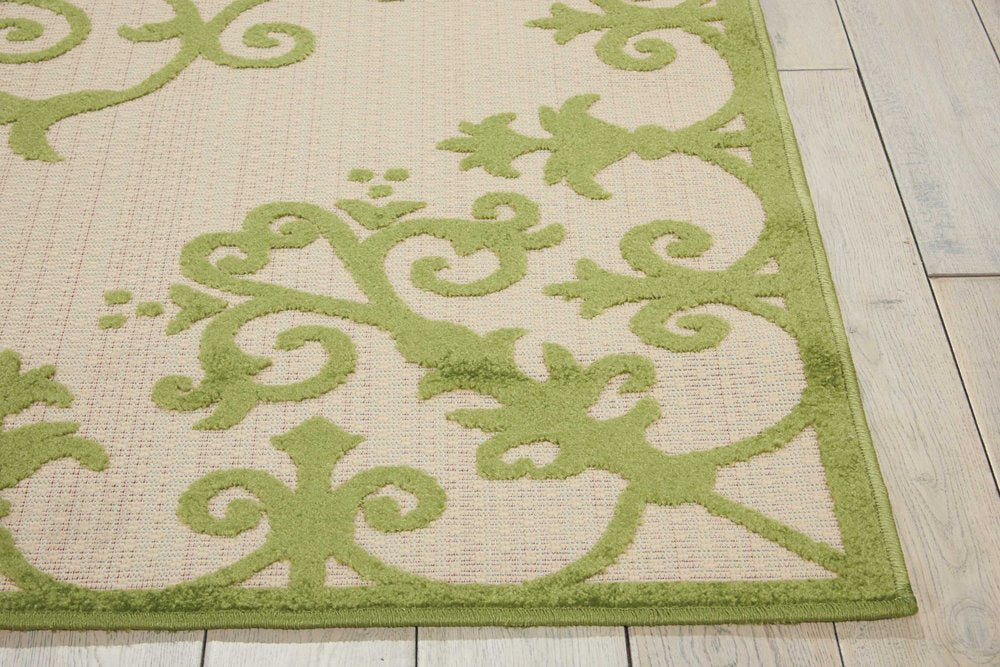 8' X 11' Orange And Ivory Damask Indoor Outdoor Area Rug — view 15