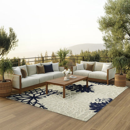 4' X 6' Black And White Indoor Outdoor Area Rug HomeRoots