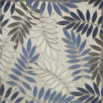 5' X 7' Blue And Gray Floral Indoor Outdoor Area Rug HomeRoots