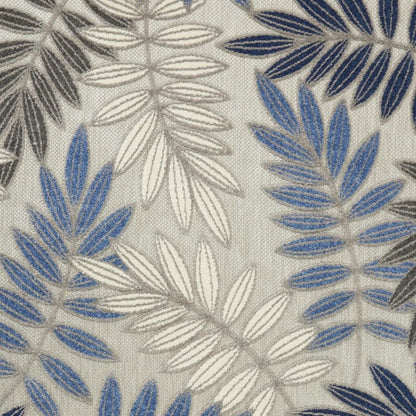 5' X 7' Blue And Gray Floral Indoor Outdoor Area Rug HomeRoots