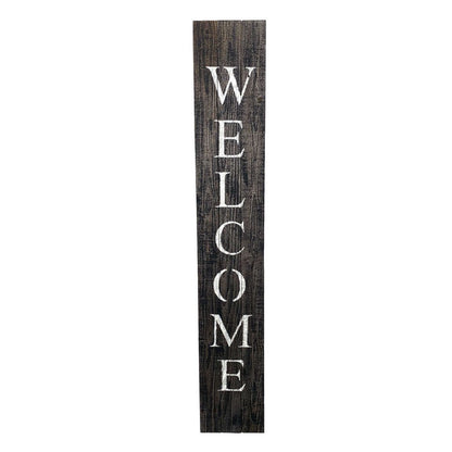 5' Rustic Black And White Front Porch Welcome Sign HomeRoots