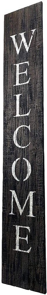 5' Rustic Black And White Front Porch Welcome Sign HomeRoots