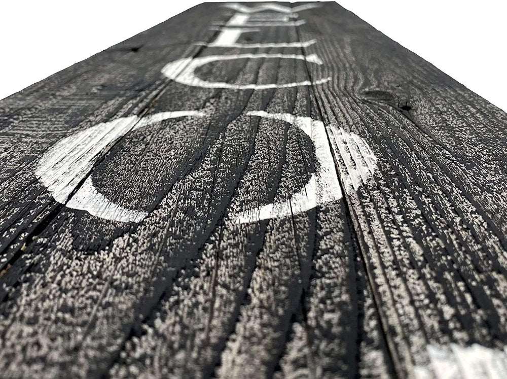 5' Rustic Black And White Front Porch Welcome Sign HomeRoots