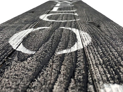 5' Rustic Black And White Front Porch Welcome Sign HomeRoots