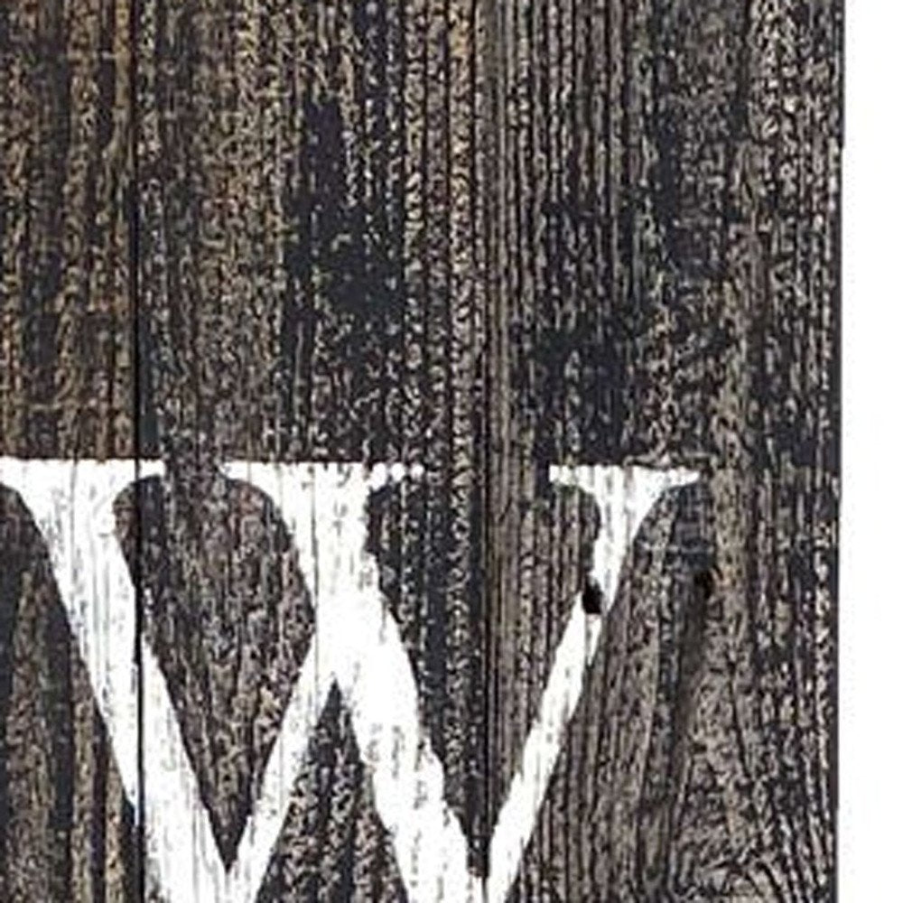 5' Rustic Black And White Front Porch Welcome Sign HomeRoots