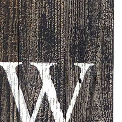 5' Rustic Black And White Front Porch Welcome Sign HomeRoots