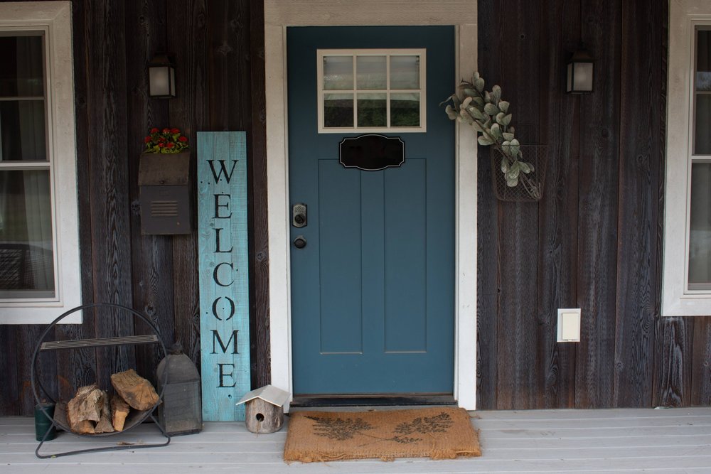 5' Rustic Light Aqua Blue Front Porch Welcome Sign HomeRoots