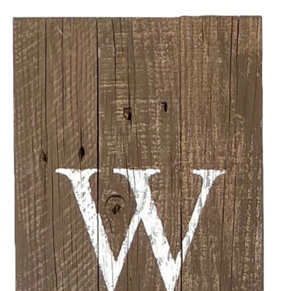 5' Rustic Espresso Brown And White Front Porch Welcome Sign