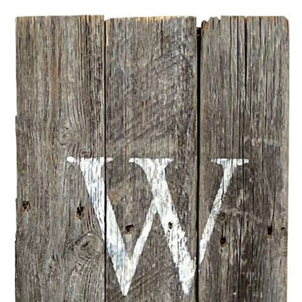 5' Rustic Dark Gray and White Wood Porch Welcome Sign HomeRoots