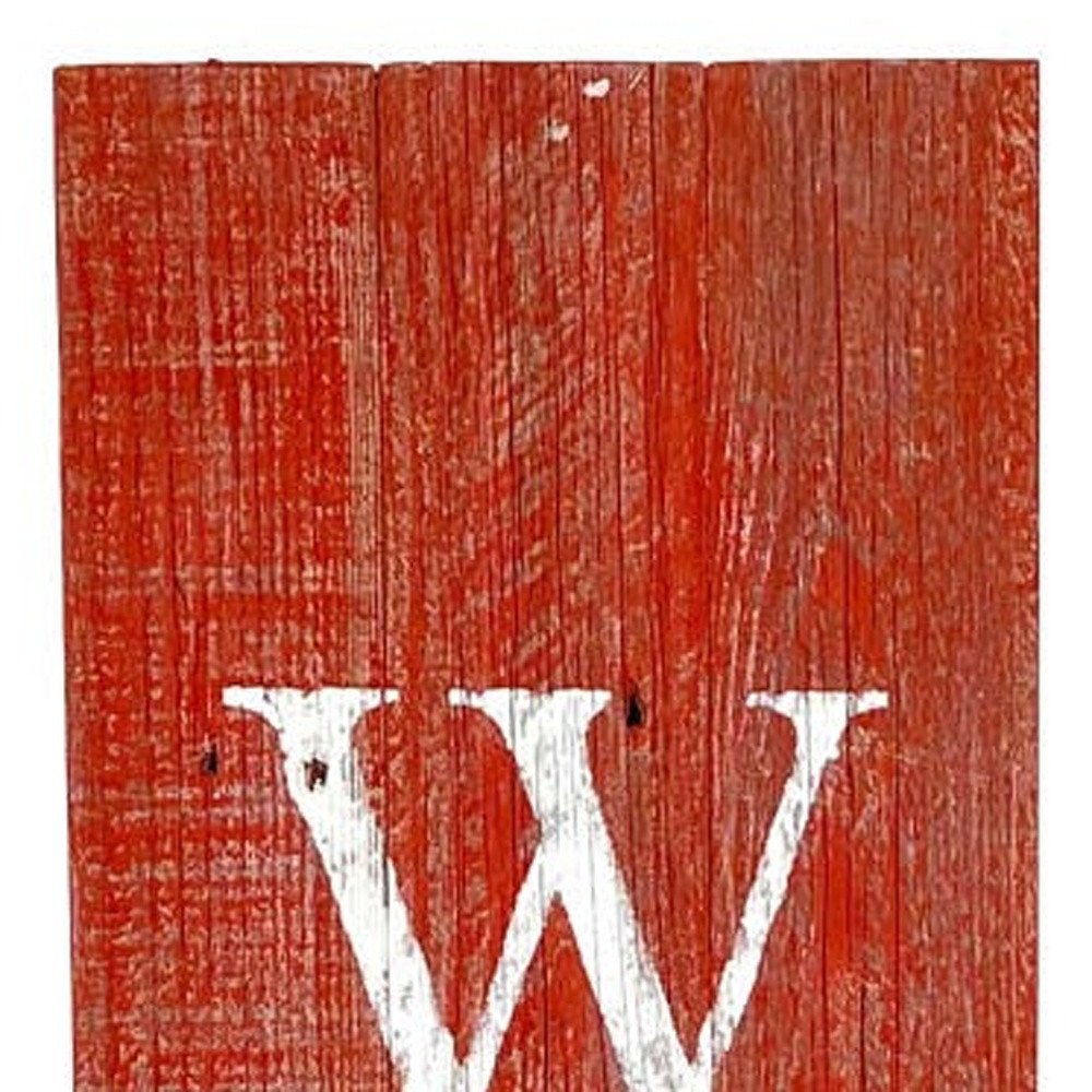 5" Rustic Red And White Front Porch Welcome Sign HomeRoots