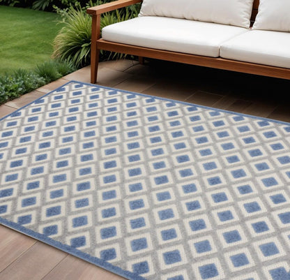 8' X 11' Blue And Gray Indoor Outdoor Area Rug HomeRoots
