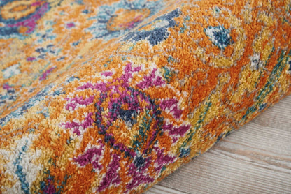 8' Sunset Floral Power Loom Runner Rug