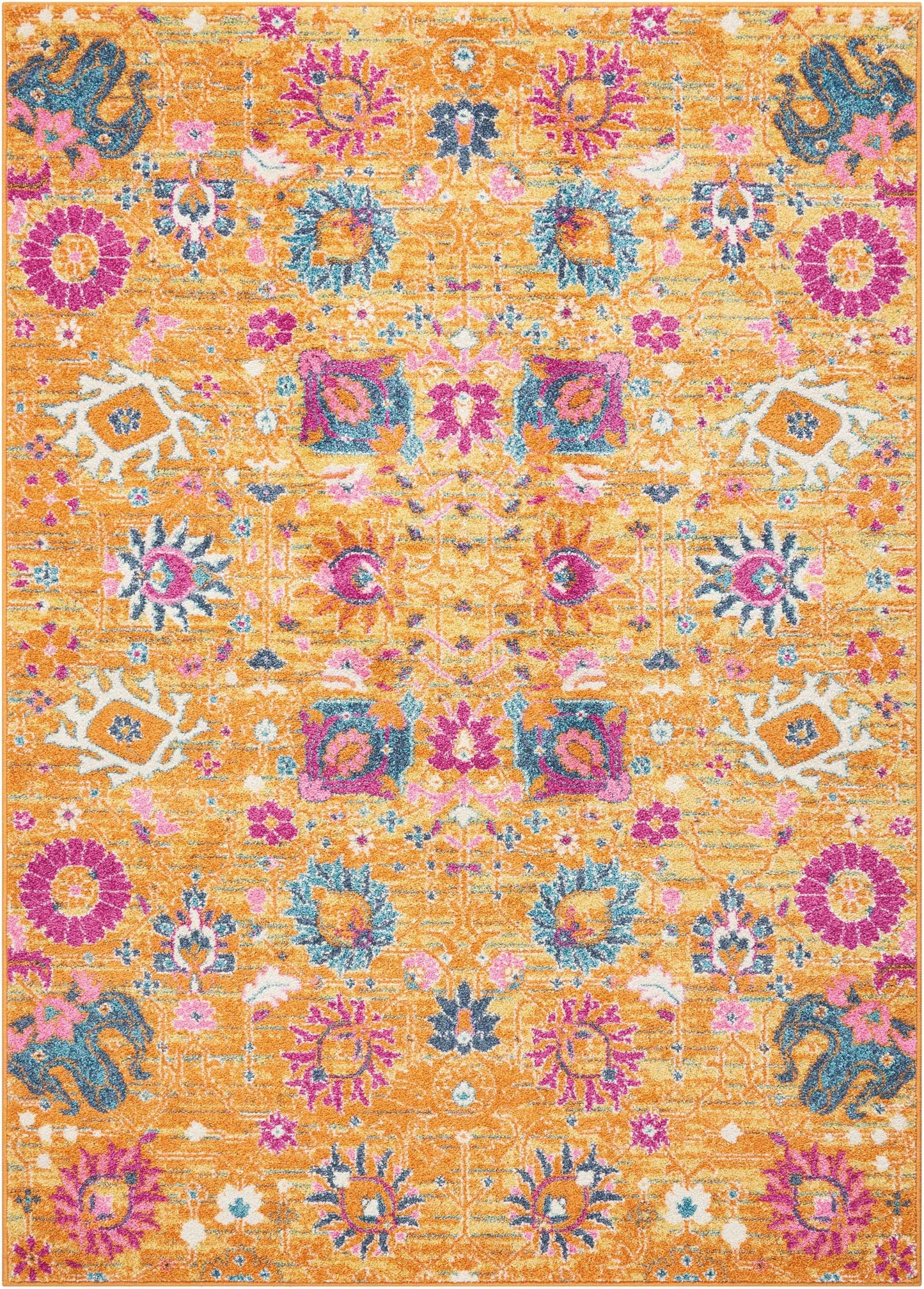 8' Sunset Floral Power Loom Runner Rug