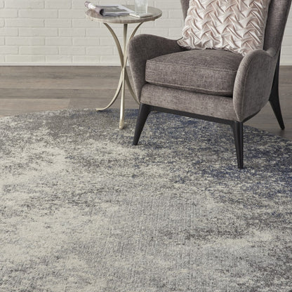 4' X 6' Gray And Ivory Abstract Power Loom Area Rug