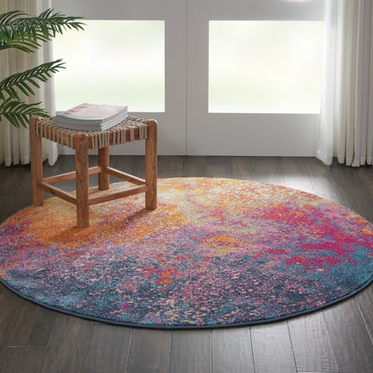 10' Sunset Abstract Power Loom Runner Rug