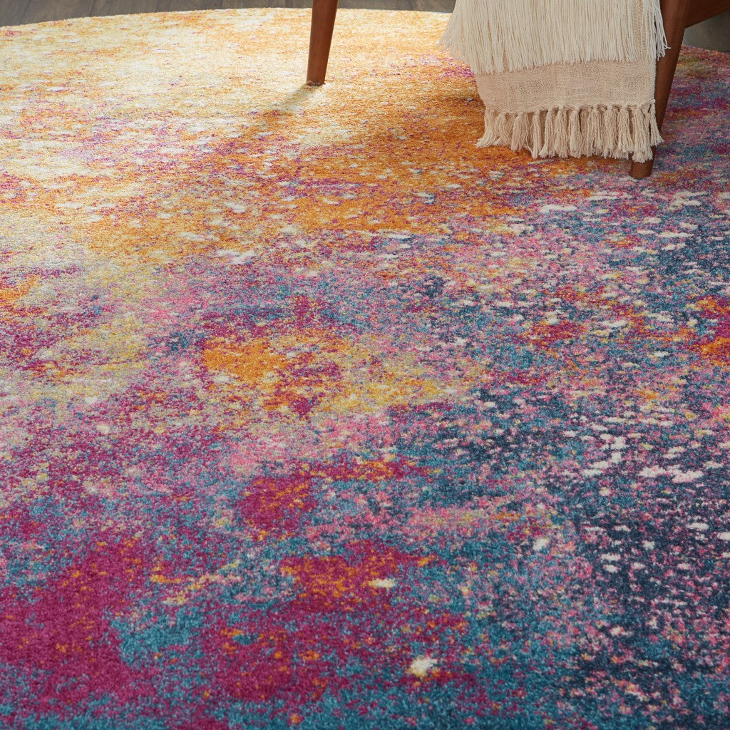 10' Sunset Abstract Power Loom Runner Rug