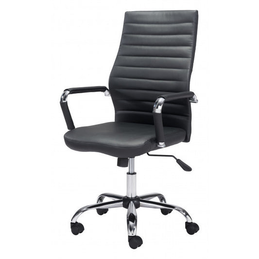 Black Faux Leather Ergonomic Classic Office Chair