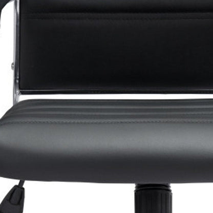 Silver and Black Adjustable Swivel Faux Leather Rolling Conference Office Chair HomeRoots