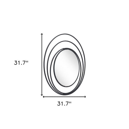 32" Black Oval Steel Framed Accent Mirror HomeRoots