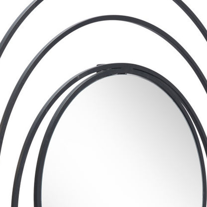 32" Black Oval Steel Framed Accent Mirror